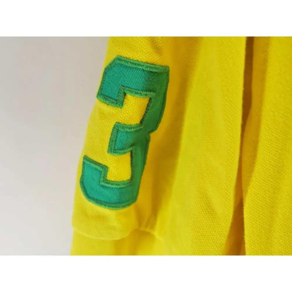 Polo Ralph Lauren Men's 2XLT Yellow Big Pony #3 Sleeve Polo Shirt Short Sleeve